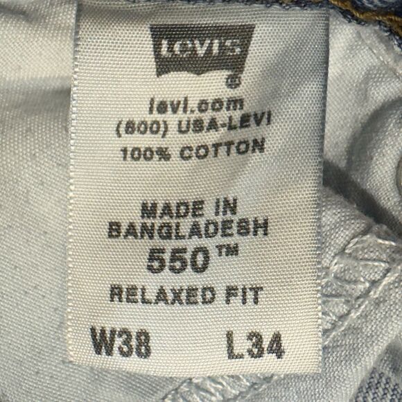 Levi's 550 Men's Relaxed Fit Jeans Sz 38 X 34 Light Wash Cotton (00550-4891) - Picture 4 of 11